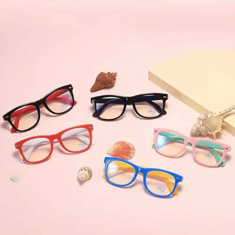 1/2/4PCS New Trendy Kids Anti Blue Light Glasses Square Frame Computer Game Glasses Boys Girls Lightweight Portable Eyewear