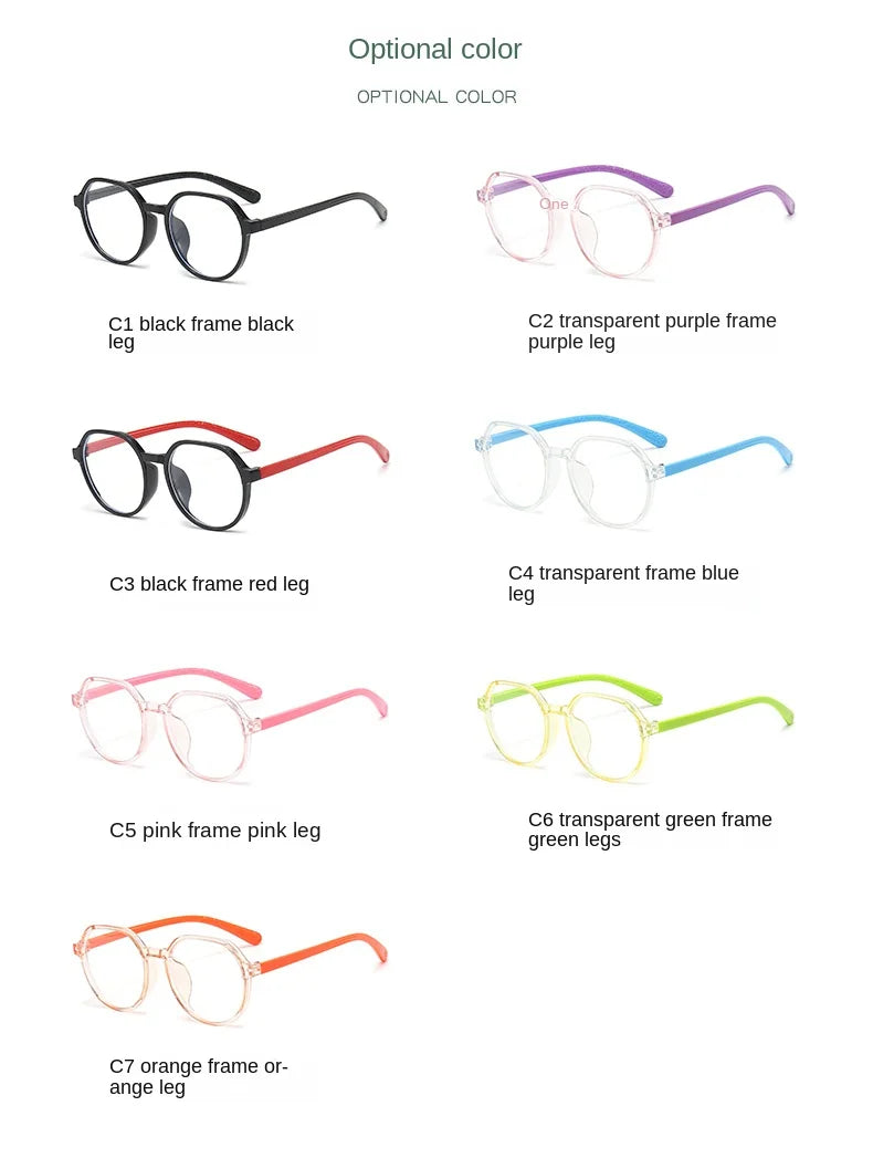 Blue Light Blocking Glasses for Kids Computer Glasses Silicone Frame Clear Lens Girl Boy Video Gaming Children Safety Eyewear