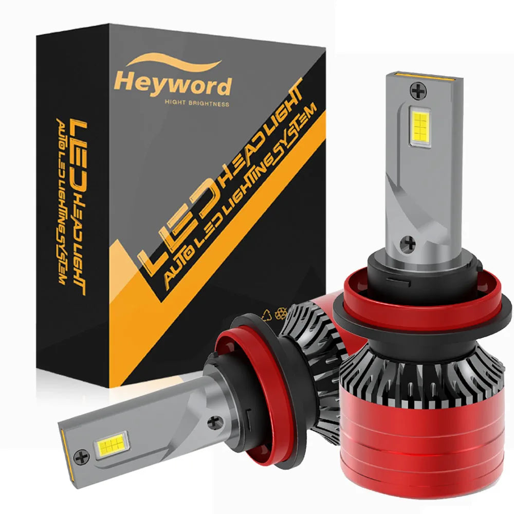 Heyword 2Pcs Car Headlight H4 H7 LED H11 9005 9006 H1 Auto Bulbs 390W 129000LM Light Lamp 6000K 12V Led Headlight Bulbs