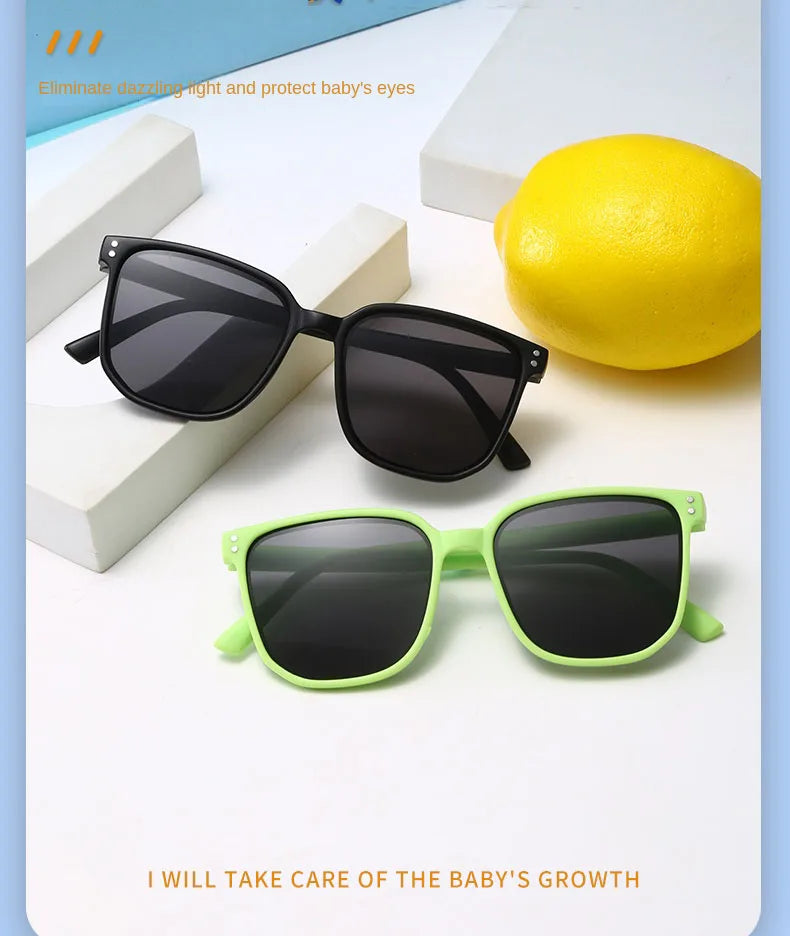 Children Sunglasses 2024 Fashion Square Kids Sunglasses Boy Girl Square Goggles Baby Travel Glasses 7 Colors Optional UV400