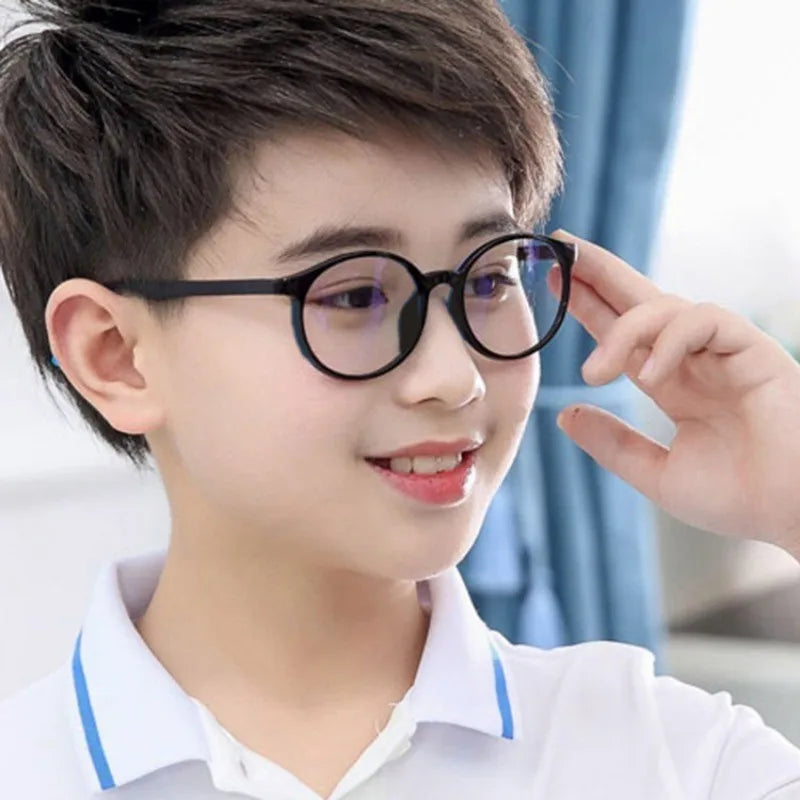 Kids Anti-Blue Glasses Anti Radiation Eyeglass Anti Rad Glasses for Kids Against Blue Light Eyeglasses Replaceable Lens