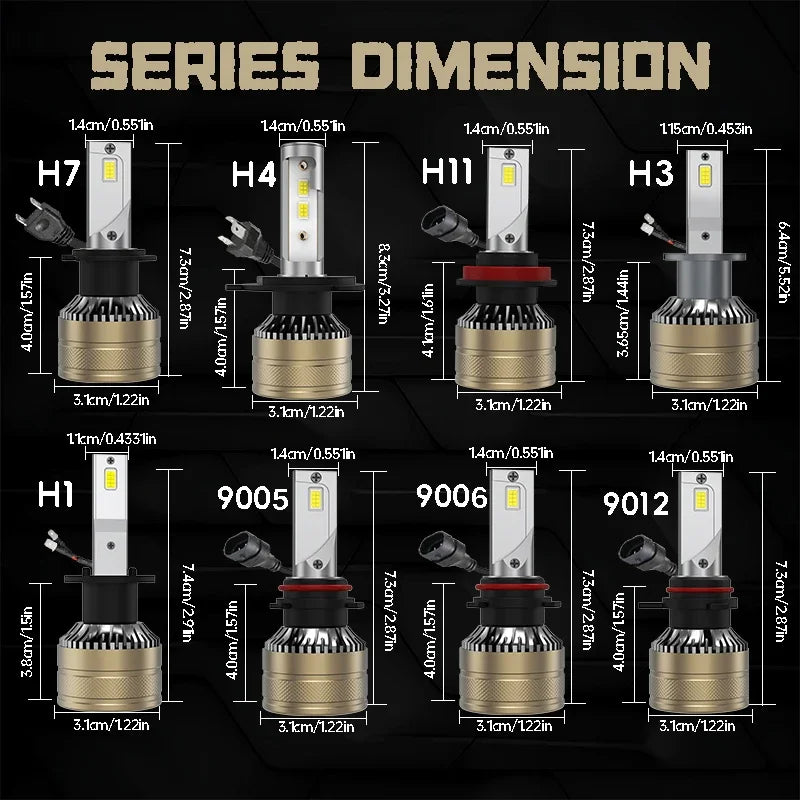 Heyword High Power CSP H4 H7 LED 390W 129000LM H1 H8 H9 H11 Car LED Light Bulbs 9005 HB3 9006 HB4 9012 HIR2 Auto Fog Lamp 6000K