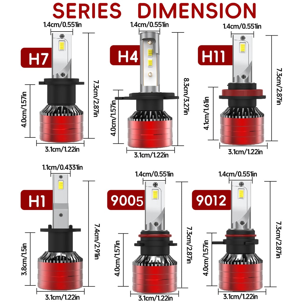Heyword 2Pcs Car Headlight H4 H7 LED H11 9005 9006 H1 Auto Bulbs 390W 129000LM Light Lamp 6000K 12V Led Headlight Bulbs
