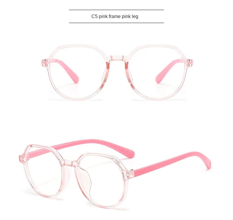 Blue Light Blocking Glasses for Kids Computer Glasses Silicone Frame Clear Lens Girl Boy Video Gaming Children Safety Eyewear