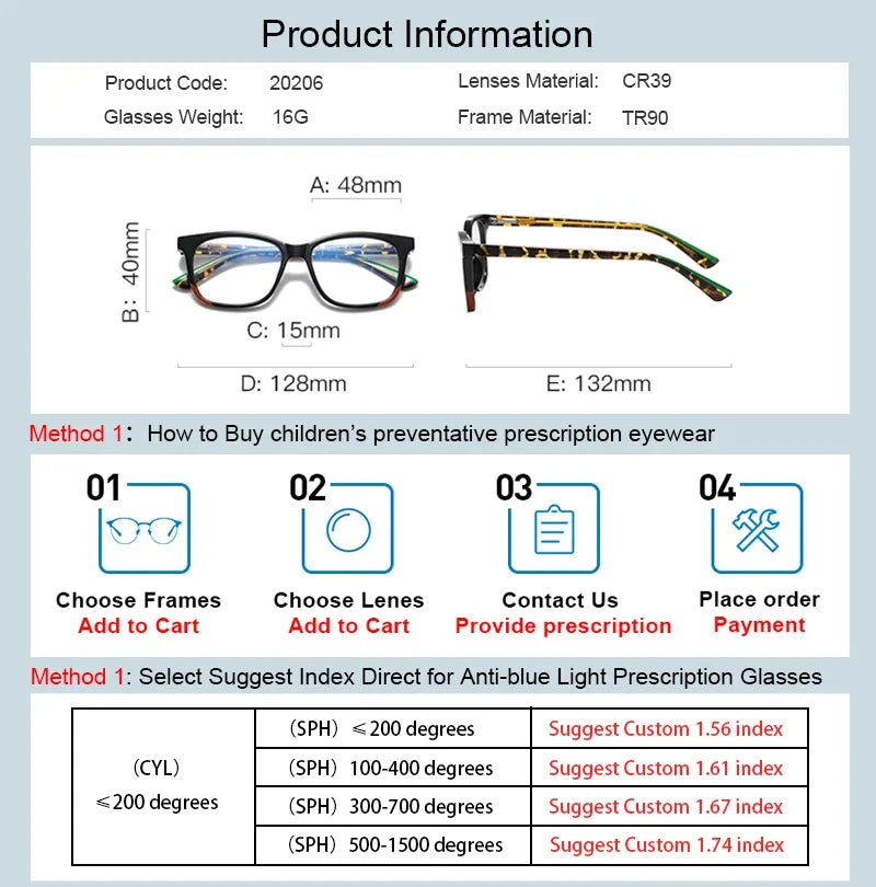 CLLOIO Ultralight Kids Myopia Learn Eyewear Fashion Blue Light Blocking Glasses Teenagers Children Optical Frame