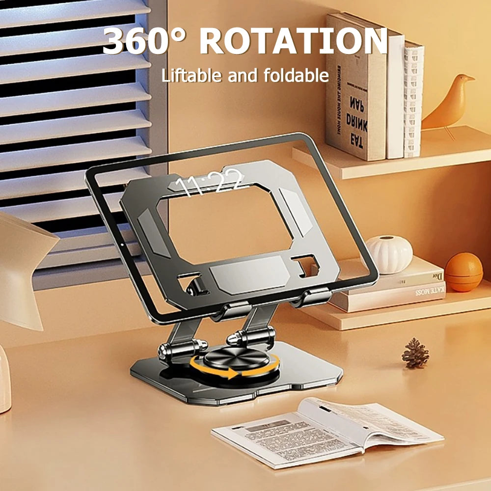 360° Rotatable Tablet Stand Adjustable Foldable Desktop Stand Holder Compatible For 4.7-12 Inch Ipad Pro/Air/Min Laptop Tablet