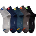 5 Pairs of Men's Cotton Blend Fashionable Low-cut Socks, Comfortable and Breathable for Daily Wear