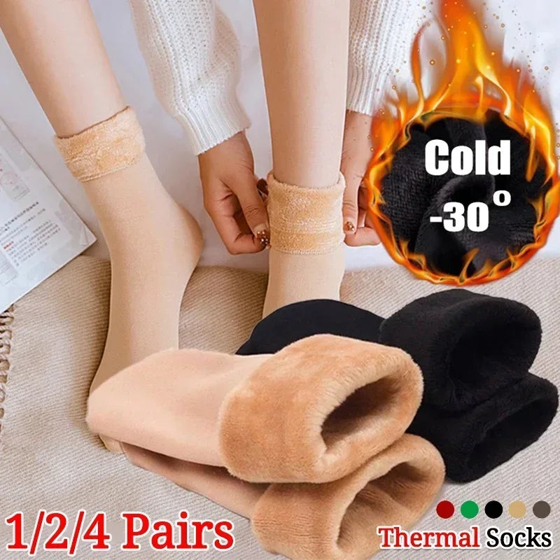 1/2/4/5Pair New Women Winter Thicken Warm Short Socks Thermal Cashmere Wool Socks Nylon Snow Velvet Boots Home Floor Calcetines