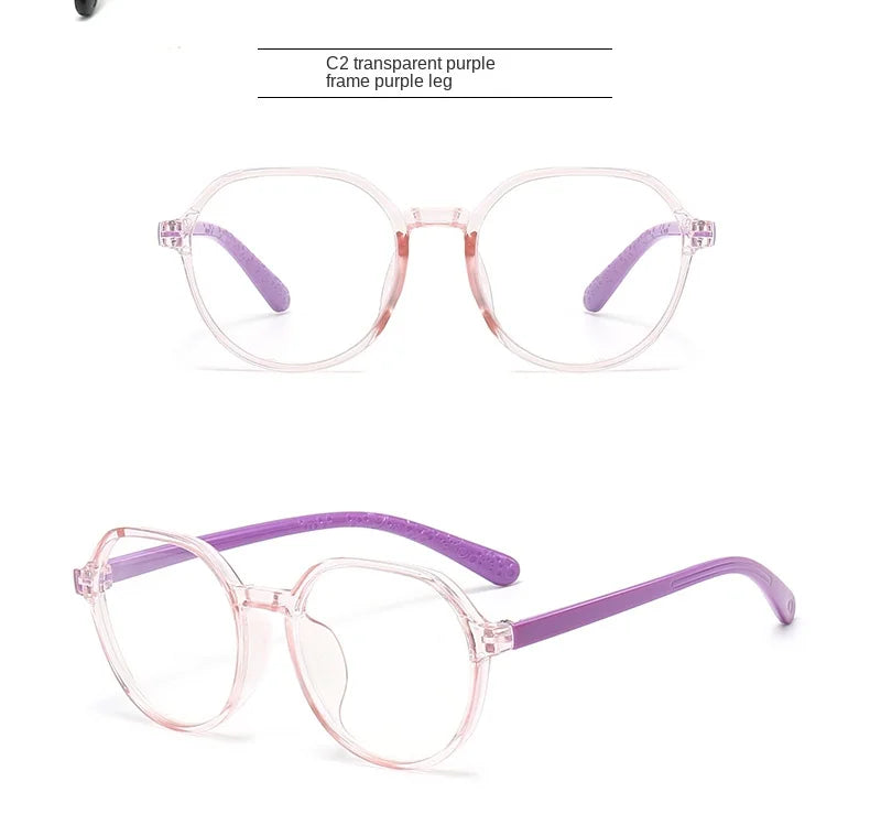 Blue Light Blocking Glasses for Kids Computer Glasses Silicone Frame Clear Lens Girl Boy Video Gaming Children Safety Eyewear
